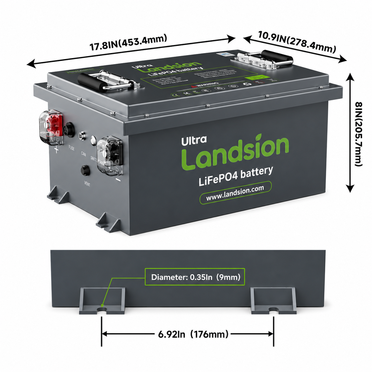 Battery Box Dimensions Diagram Landsion Cs 36V 100Ah Mini Golf Cart Lithium Battery Dimensions Diagram